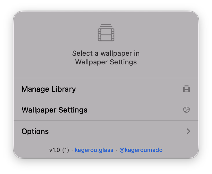 The Phosphene menu bar popover.